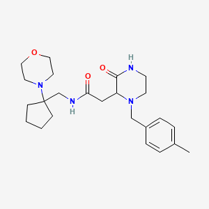 molecular formula C24H36N4O3 B3848938 2-[1-(4-methylbenzyl)-3-oxo-2-piperazinyl]-N-{[1-(4-morpholinyl)cyclopentyl]methyl}acetamide 