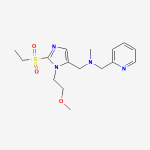 molecular formula C16H24N4O3S B3848945 1-[2-(ethylsulfonyl)-1-(2-methoxyethyl)-1H-imidazol-5-yl]-N-methyl-N-(2-pyridinylmethyl)methanamine 