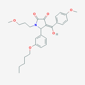 molecular formula C27H33NO6 B384895 3-hydroxy-4-(4-methoxybenzoyl)-1-(3-methoxypropyl)-5-[3-(pentyloxy)phenyl]-1,5-dihydro-2H-pyrrol-2-one 