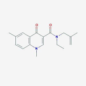 molecular formula C18H22N2O2 B3848958 N-ethyl-1,6-dimethyl-N-(2-methylprop-2-en-1-yl)-4-oxo-1,4-dihydroquinoline-3-carboxamide 