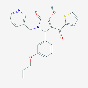 4-hydroxy-2-(3-prop-2-enoxyphenyl)-1-(pyridin-3-ylmethyl)-3-(thiophene-2-carbonyl)-2H-pyrrol-5-one