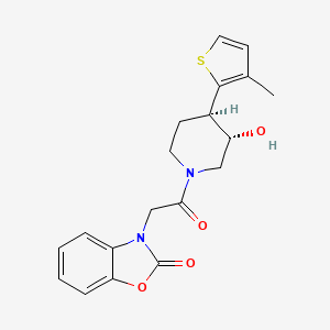 3-{2-[(3S*,4R*)-3-hydroxy-4-(3-methyl-2-thienyl)piperidin-1-yl]-2-oxoethyl}-1,3-benzoxazol-2(3H)-one
