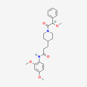 molecular formula C25H32N2O5 B3848970 N-(2,4-dimethoxyphenyl)-3-{1-[methoxy(phenyl)acetyl]-4-piperidinyl}propanamide 