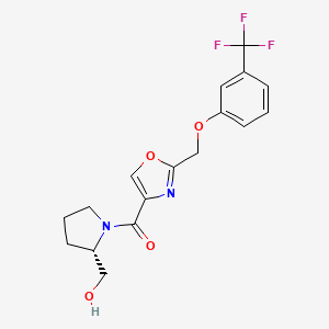 molecular formula C17H17F3N2O4 B3848978 {(2S)-1-[(2-{[3-(trifluoromethyl)phenoxy]methyl}-1,3-oxazol-4-yl)carbonyl]-2-pyrrolidinyl}methanol 
