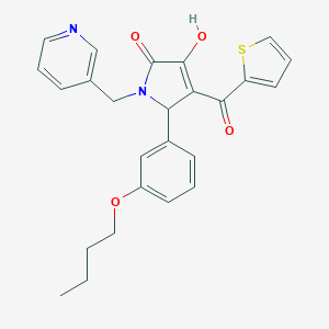 molecular formula C25H24N2O4S B384898 5-(3-butoxyphenyl)-3-hydroxy-1-(3-pyridinylmethyl)-4-(2-thienylcarbonyl)-1,5-dihydro-2H-pyrrol-2-one CAS No. 620152-77-4