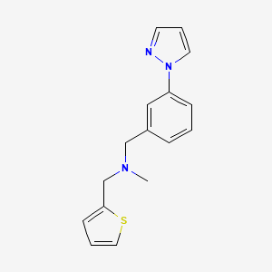 molecular formula C16H17N3S B3848987 N-methyl-1-[3-(1H-pyrazol-1-yl)phenyl]-N-(2-thienylmethyl)methanamine 