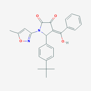 molecular formula C25H24N2O4 B384899 (4E)-5-(4-tert-butylphenyl)-4-[hydroxy(phenyl)methylidene]-1-(5-methyl-1,2-oxazol-3-yl)pyrrolidine-2,3-dione CAS No. 618873-44-2