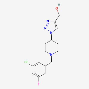 molecular formula C15H18ClFN4O B3848995 {1-[1-(3-chloro-5-fluorobenzyl)-4-piperidinyl]-1H-1,2,3-triazol-4-yl}methanol trifluoroacetate (salt) 