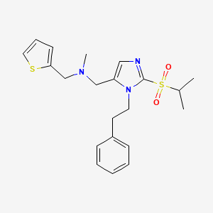 molecular formula C21H27N3O2S2 B3848997 1-[2-(isopropylsulfonyl)-1-(2-phenylethyl)-1H-imidazol-5-yl]-N-methyl-N-(2-thienylmethyl)methanamine 