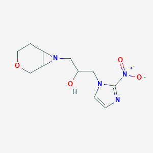 molecular formula C11H16N4O4 B038490 alpha-[(2-Nitro-1H-imidazole-1-yl)methyl]-3-oxa-7-azabicyclo[4.1.0]heptane-7-ethanol CAS No. 120277-97-6