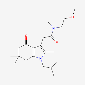 molecular formula C21H34N2O3 B3849003 2-(1-isobutyl-2,6,6-trimethyl-4-oxo-4,5,6,7-tetrahydro-1H-indol-3-yl)-N-(2-methoxyethyl)-N-methylacetamide 