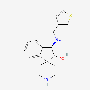 molecular formula C19H24N2OS B3849009 rel-(2R,3R)-3-[methyl(3-thienylmethyl)amino]-2,3-dihydrospiro[indene-1,4'-piperidin]-2-ol bis(trifluoroacetate) (salt) 
