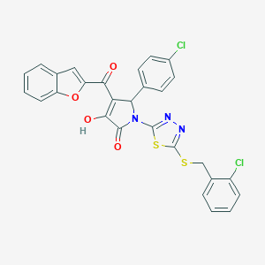 4-(1-benzofuran-2-ylcarbonyl)-1-{5-[(2-chlorobenzyl)sulfanyl]-1,3,4-thiadiazol-2-yl}-5-(4-chlorophenyl)-3-hydroxy-1,5-dihydro-2H-pyrrol-2-one