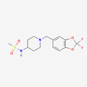 molecular formula C14H18F2N2O4S B3849021 N-{1-[(2,2-difluoro-1,3-benzodioxol-5-yl)methyl]piperidin-4-yl}methanesulfonamide 