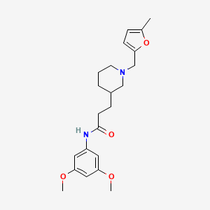 molecular formula C22H30N2O4 B3849024 N-(3,5-dimethoxyphenyl)-3-{1-[(5-methyl-2-furyl)methyl]-3-piperidinyl}propanamide 