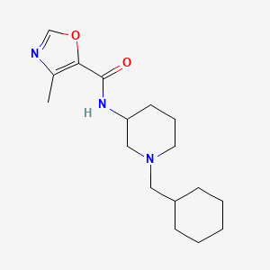 molecular formula C17H27N3O2 B3849051 N-[1-(cyclohexylmethyl)-3-piperidinyl]-4-methyl-1,3-oxazole-5-carboxamide 