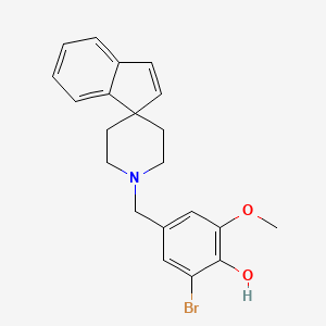 molecular formula C21H22BrNO2 B3849061 2-bromo-6-methoxy-4-(1'H-spiro[indene-1,4'-piperidin]-1'-ylmethyl)phenol 