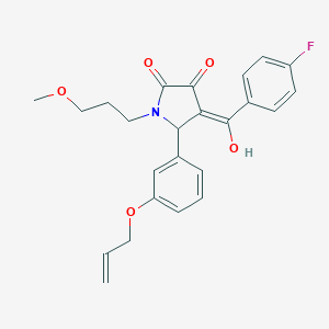 molecular formula C24H24FNO5 B384907 5-[3-(allyloxy)phenyl]-4-(4-fluorobenzoyl)-3-hydroxy-1-(3-methoxypropyl)-1,5-dihydro-2H-pyrrol-2-one 