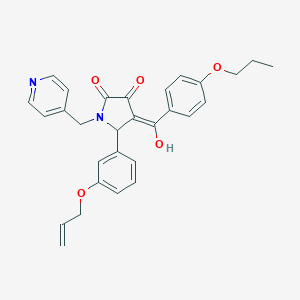 molecular formula C29H28N2O5 B384909 5-[3-(allyloxy)phenyl]-3-hydroxy-4-(4-propoxybenzoyl)-1-(4-pyridinylmethyl)-1,5-dihydro-2H-pyrrol-2-one 