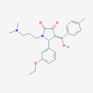 molecular formula C25H30N2O4 B384910 1-[3-(dimethylamino)propyl]-5-(3-ethoxyphenyl)-3-hydroxy-4-(4-methylbenzoyl)-1,5-dihydro-2H-pyrrol-2-one 