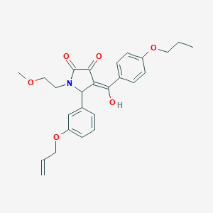 molecular formula C26H29NO6 B384912 5-[3-(allyloxy)phenyl]-3-hydroxy-1-(2-methoxyethyl)-4-(4-propoxybenzoyl)-1,5-dihydro-2H-pyrrol-2-one 