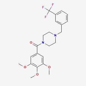 molecular formula C22H25F3N2O4 B3849144 1-[3-(trifluoromethyl)benzyl]-4-(3,4,5-trimethoxybenzoyl)piperazine 