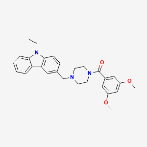 molecular formula C28H31N3O3 B3849147 3-{[4-(3,5-dimethoxybenzoyl)-1-piperazinyl]methyl}-9-ethyl-9H-carbazole 