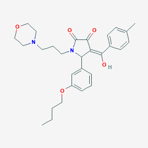 molecular formula C29H36N2O5 B384915 5-(3-butoxyphenyl)-3-hydroxy-4-(4-methylbenzoyl)-1-[3-(4-morpholinyl)propyl]-1,5-dihydro-2H-pyrrol-2-one 