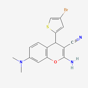 molecular formula C16H14BrN3OS B3849155 2-amino-4-(4-bromo-2-thienyl)-7-(dimethylamino)-4H-chromene-3-carbonitrile 