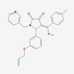 molecular formula C27H24N2O4 B384917 (4E)-4-[hydroxy-(4-methylphenyl)methylidene]-5-(3-prop-2-enoxyphenyl)-1-(pyridin-3-ylmethyl)pyrrolidine-2,3-dione CAS No. 615271-40-4