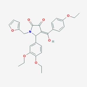 molecular formula C28H29NO7 B384918 5-(3,4-diethoxyphenyl)-4-(4-ethoxybenzoyl)-1-(2-furylmethyl)-3-hydroxy-1,5-dihydro-2H-pyrrol-2-one 
