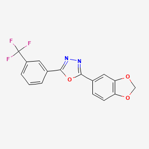 molecular formula C16H9F3N2O3 B3849186 2-(1,3-benzodioxol-5-yl)-5-[3-(trifluoromethyl)phenyl]-1,3,4-oxadiazole 