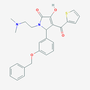 1-[2-(Dimethylamino)ethyl]-4-hydroxy-2-(3-phenylmethoxyphenyl)-3-(thiophene-2-carbonyl)-2H-pyrrol-5-one