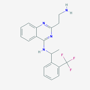 molecular formula C19H19F3N4 B3849190 2-(2-aminoethyl)-N-{1-[2-(trifluoromethyl)phenyl]ethyl}-4-quinazolinamine dihydrochloride 