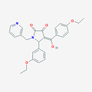 molecular formula C27H26N2O5 B384920 4-(4-ethoxybenzoyl)-5-(3-ethoxyphenyl)-3-hydroxy-1-(3-pyridinylmethyl)-1,5-dihydro-2H-pyrrol-2-one 