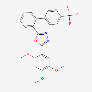 molecular formula C24H19F3N2O4 B3849200 2-[4'-(trifluoromethyl)-2-biphenylyl]-5-(2,4,5-trimethoxyphenyl)-1,3,4-oxadiazole 