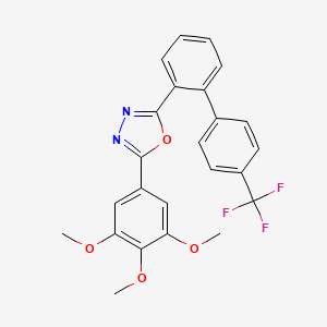 molecular formula C24H19F3N2O4 B3849206 2-[4'-(trifluoromethyl)-2-biphenylyl]-5-(3,4,5-trimethoxyphenyl)-1,3,4-oxadiazole 