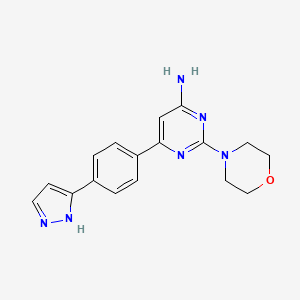 molecular formula C17H18N6O B3849225 2-morpholin-4-yl-6-[4-(1H-pyrazol-5-yl)phenyl]pyrimidin-4-amine 
