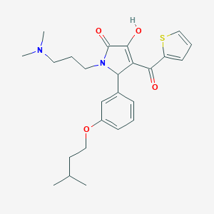 1-[3-(dimethylamino)propyl]-3-hydroxy-5-[3-(isopentyloxy)phenyl]-4-(2-thienylcarbonyl)-1,5-dihydro-2H-pyrrol-2-one