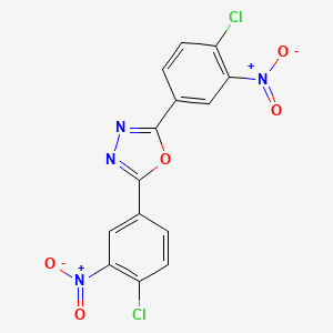molecular formula C14H6Cl2N4O5 B3849234 2,5-bis(4-chloro-3-nitrophenyl)-1,3,4-oxadiazole CAS No. 25423-74-9