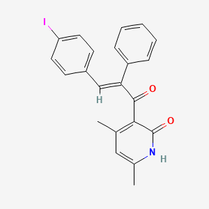 molecular formula C22H18INO2 B3849239 3-[3-(4-iodophenyl)-2-phenylacryloyl]-4,6-dimethyl-2(1H)-pyridinone 
