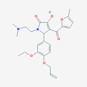 molecular formula C25H30N2O6 B384924 5-[4-(allyloxy)-3-ethoxyphenyl]-1-[2-(dimethylamino)ethyl]-3-hydroxy-4-(5-methyl-2-furoyl)-1,5-dihydro-2H-pyrrol-2-one 