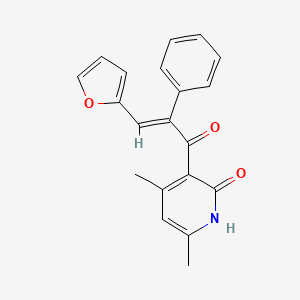molecular formula C20H17NO3 B3849242 3-[3-(2-furyl)-2-phenylacryloyl]-4,6-dimethyl-2(1H)-pyridinone 