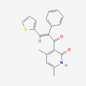 molecular formula C20H17NO2S B3849250 4,6-dimethyl-3-[2-phenyl-3-(2-thienyl)acryloyl]-2(1H)-pyridinone 