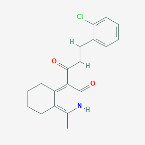 molecular formula C19H18ClNO2 B3849257 4-[3-(2-chlorophenyl)acryloyl]-1-methyl-5,6,7,8-tetrahydro-3(2H)-isoquinolinone 