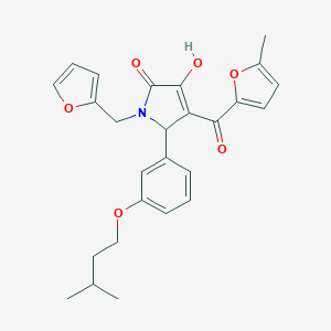 1-(furan-2-ylmethyl)-4-hydroxy-2-[3-(3-methylbutoxy)phenyl]-3-(5-methylfuran-2-carbonyl)-2H-pyrrol-5-one