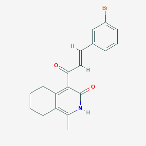 molecular formula C19H18BrNO2 B3849260 4-[3-(3-bromophenyl)acryloyl]-1-methyl-5,6,7,8-tetrahydro-3(2H)-isoquinolinone 