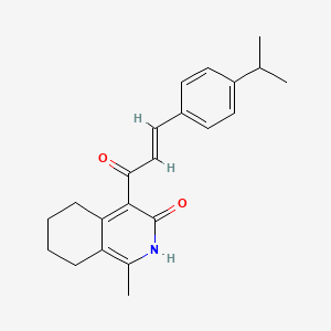 molecular formula C22H25NO2 B3849264 4-[3-(4-isopropylphenyl)acryloyl]-1-methyl-5,6,7,8-tetrahydro-3(2H)-isoquinolinone 