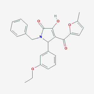 molecular formula C25H23NO5 B384927 1-benzyl-5-(3-ethoxyphenyl)-3-hydroxy-4-(5-methyl-2-furoyl)-1,5-dihydro-2H-pyrrol-2-one CAS No. 620118-00-5