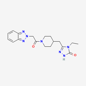 molecular formula C18H23N7O2 B3849311 5-{[1-(2H-1,2,3-benzotriazol-2-ylacetyl)piperidin-4-yl]methyl}-4-ethyl-2,4-dihydro-3H-1,2,4-triazol-3-one 